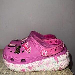 CROCS Cutie Crush Clog in Barbie Taffy Pink with Barbie Jibbitz Child’s Size 13